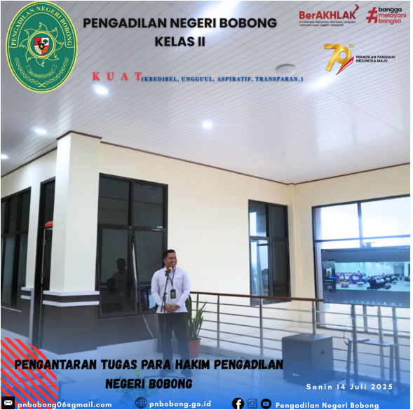 Pengantaran Alih Tugas Para Hakim Pengadilan Negeri Bobong 